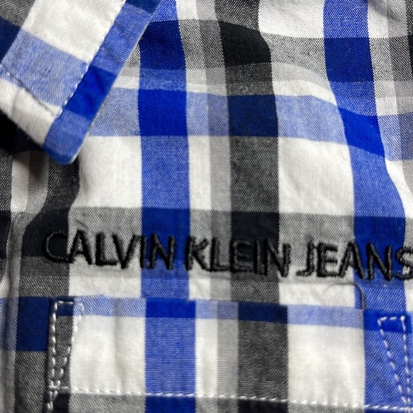 Calvin Klein Jeans, Boy’s Plaid Button Down Shirt - Picture 3 of 14